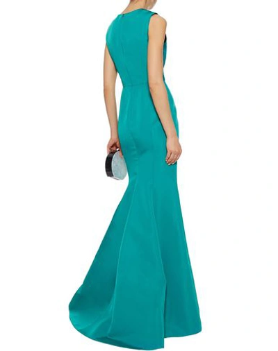 Shop J Mendel Long Dresses In Emerald Green