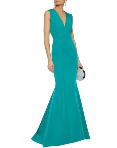 Shop J Mendel Long Dresses In Emerald Green