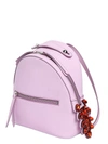 FENDI Leather Backpack W/ Crystal Tail Detail, Pink