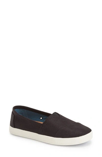 Shop Toms Avalon Canvas Slip-on Sneaker In Black