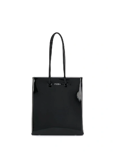 Shop Medea Long Strap Patent Leather Bag In Black