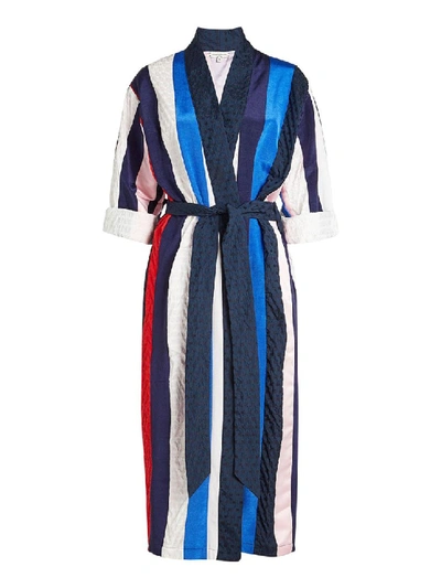 Shop Natasha Zinko Jacquard Twill Belted Robe In Multicolor