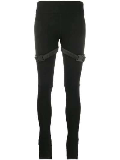 Shop Alyx Buckle Detail Asymmetric Cuff Leggings In Black