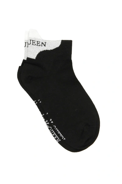 Shop Alexander Mcqueen Branding Socks In Black,white