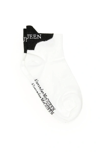 Shop Alexander Mcqueen Branding Socks In White,black