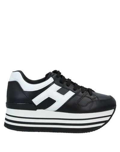 Hogan Woman Sneakers Black Size 4 Soft Leather In Black