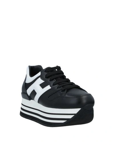 Hogan Woman Sneakers Black Size 4 Soft Leather In Black