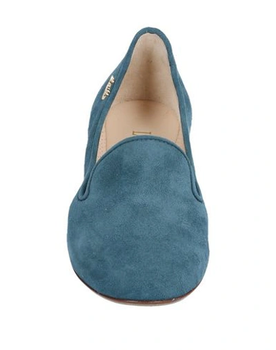 Shop Loriblu Loafers In Deep Jade