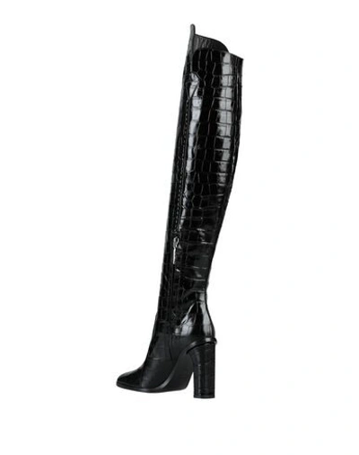 Max Mara Maxmara Beboot Boot Crocodile-print Black Leather In Black