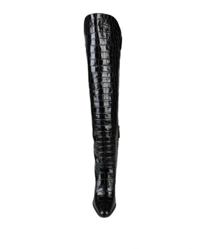 Max Mara Maxmara Beboot Boot Crocodile-print Black Leather In Black