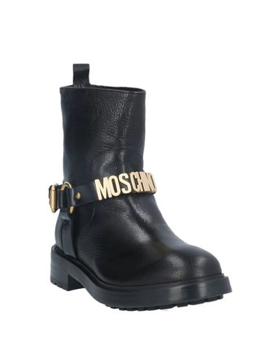 Shop Moschino Woman Ankle Boots Black Size 8 Soft Leather