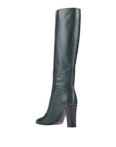 Shop Celine Boots In Dark Green