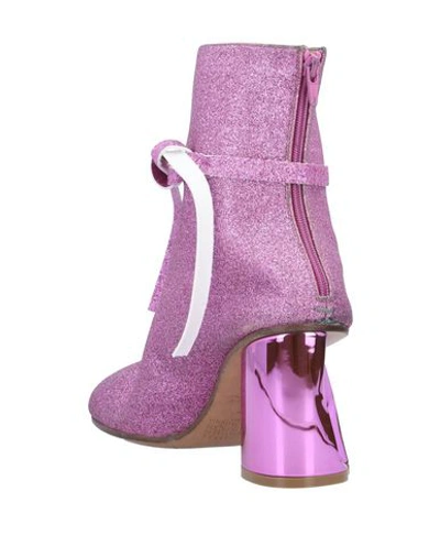 Shop Maison Margiela Woman Ankle Boots Light Purple Size 6 Soft Leather