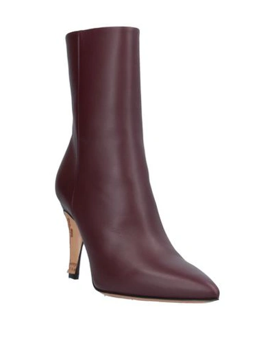 Shop Maison Margiela Ankle Boots In Maroon