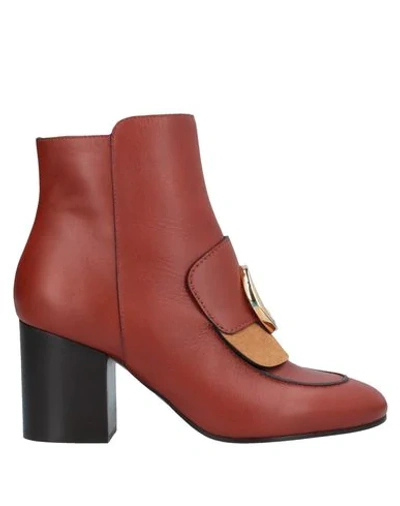 Shop Chloé Ankle Boots In Tan