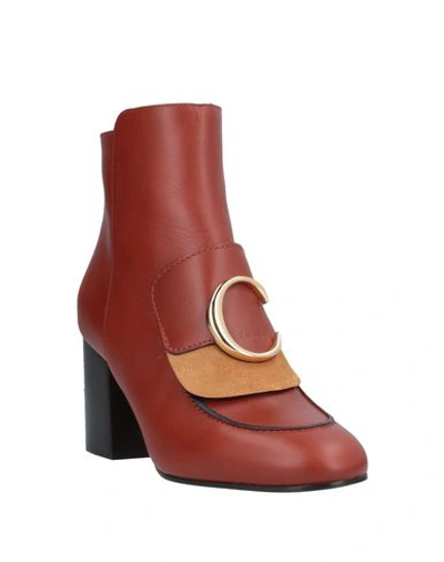 Shop Chloé Ankle Boots In Tan