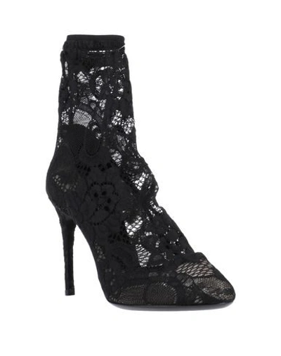 Shop Dolce & Gabbana Woman Ankle Boots Black Size 7.5 Polyamide, Elastane, Viscose