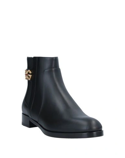 Shop Dolce & Gabbana Woman Ankle Boots Black Size 4 Calfskin, Polyester, Elastane