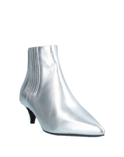 Shop Celine Ankle Boots In Silver