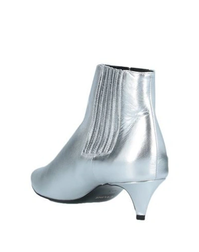 Shop Celine Ankle Boots In Silver