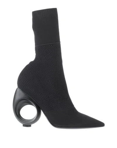Shop Burberry Woman Ankle Boots Black Size 10 Textile Fibers