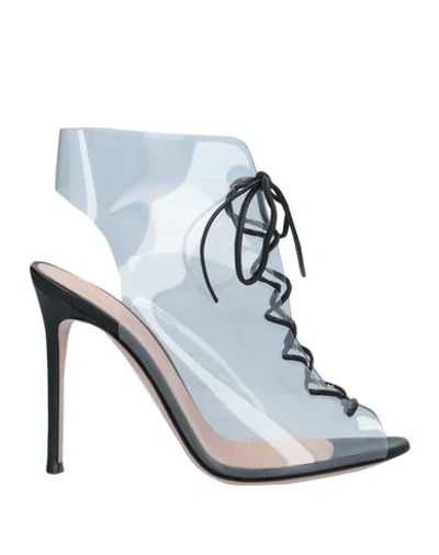 Shop Gianvito Rossi Woman Ankle Boots Transparent Size 6.5 Pvc - Polyvinyl Chloride, Soft Leather