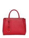 FENDI Mini 2Jours Structured Leather Bag, Red