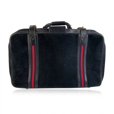 Pre-owned Gucci Navy Suede Travel Bag