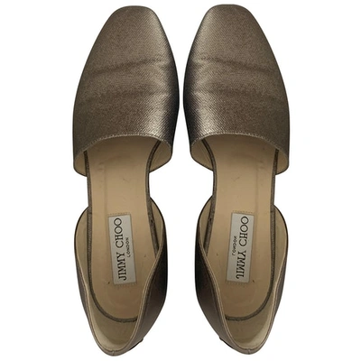 Pre-owned Jimmy Choo Leather Ballet Flats In Metallic