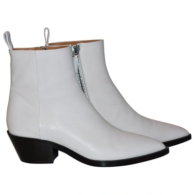 Pre-owned Jil Sander White Leather Ankle Boots
