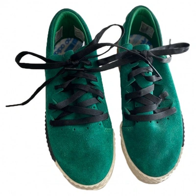 Pre-owned Adidas Originals By Alexander Wang Leather Trainers In Green