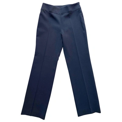 Pre-owned Akris Wool Straight Pants In Anthracite
