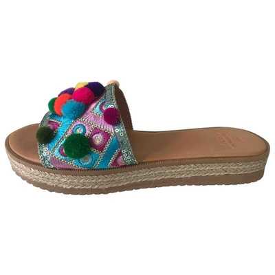 Pre-owned Mabu By Maria Bk Leather Flats In Multicolour