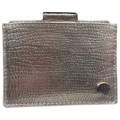 Pre-owned Osprey Leather Card Wallet In Gold