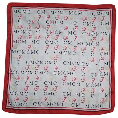 Pre-owned Mcm Scarf & Pocket Square In Burgundy