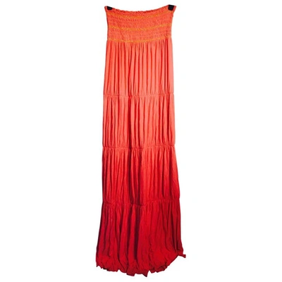 Pre-owned T-bags Maxi Dress In Orange