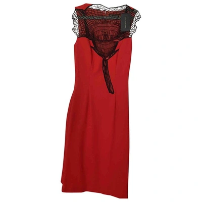 Pre-owned Christopher Kane Wool Mid-length Dress In Red