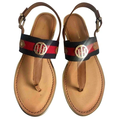 Pre-owned Tommy Hilfiger Brown Leather Sandals