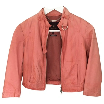Pre-owned Mulberry Pink Leather Jacket