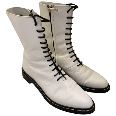 Pre-owned The Row Fara White Leather Boots