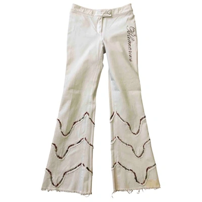 Pre-owned Blumarine Trousers In White