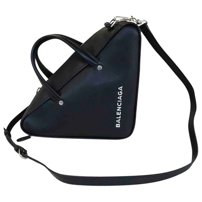 Pre-owned Balenciaga Triangle Black Leather Handbag