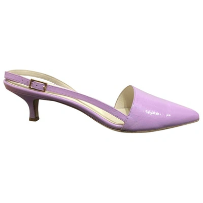 Pre-owned Tibi Patent Leather Sandals In Purple
