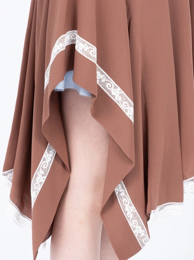 Shop Chloé Lace-embellished Draped Skirt