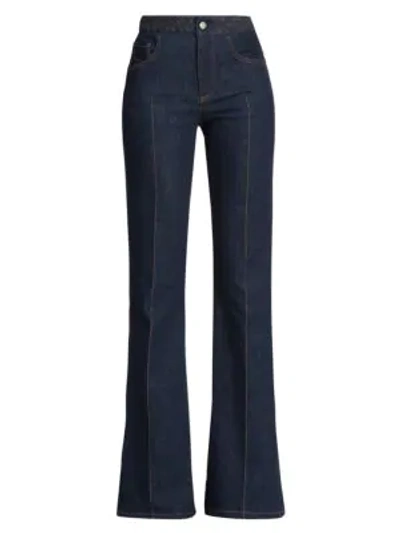 Shop Chloé Recycled Stretch-flare Jeans In Dark Night Blue