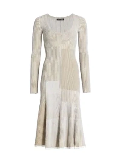 Shop Proenza Schouler Women's Matte Viscose Patchwork Knit Dress In White