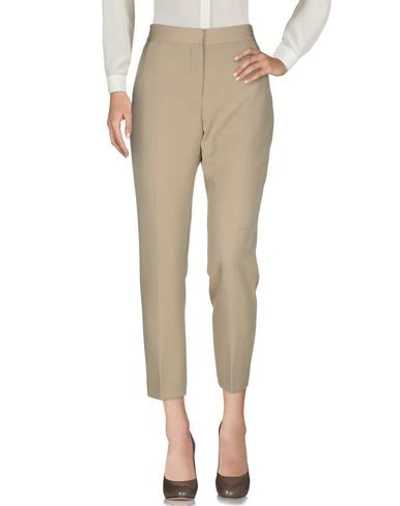 Shop Burberry Woman Pants Beige Size 6 Wool