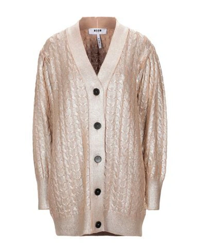 Shop Msgm Cardigans In Sand