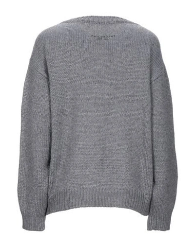 Shop Philosophy Di Lorenzo Serafini Woman Sweater Grey Size 10 Virgin Wool, Acrylic