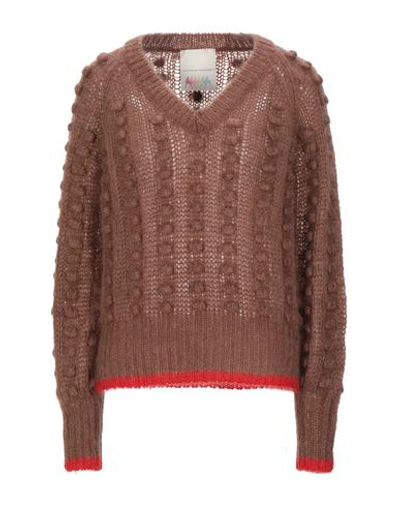 Shop Marco De Vincenzo Sweaters In Cocoa